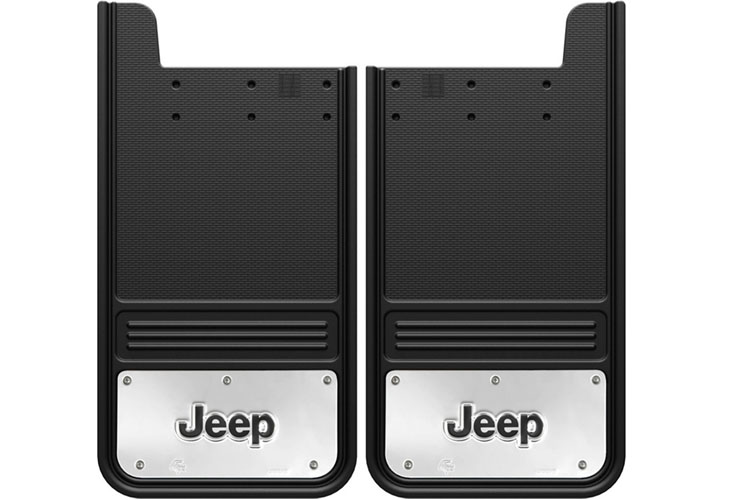 Truck Hardware 2pc 12 x 23 Rear "Jeep" Mud Flaps - Click Image to Close